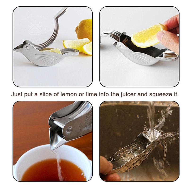 Stainless Steel Bird Shape Lemon Clip Manual Fruit Juicer Home Kitchen Bar Gadget Citrus Juicer HandHeld Orange Squeezer Machine