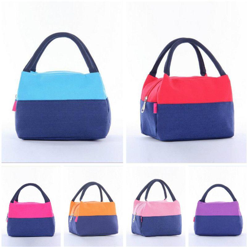 Spacious Lunch Bag Canvas Picnic Office Essential With Leakproof Thermal Handle