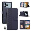 Business 3D Diamond Grid Embossed Wallet Leather Case For iPhone 17 Pro Max 16 15 14 13 12 11 Plus 17air 16E kickstand Cover