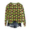 Women's Fashion Round Neck Pullover Top Long Sleeve Tee Christmas Printed Sweatshirt