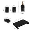 Bathroom Five Piece Set Black Toiletry Lotion Bottle Mouthwash Cup Tray Storage Accessories Toilet Soap Dispenser