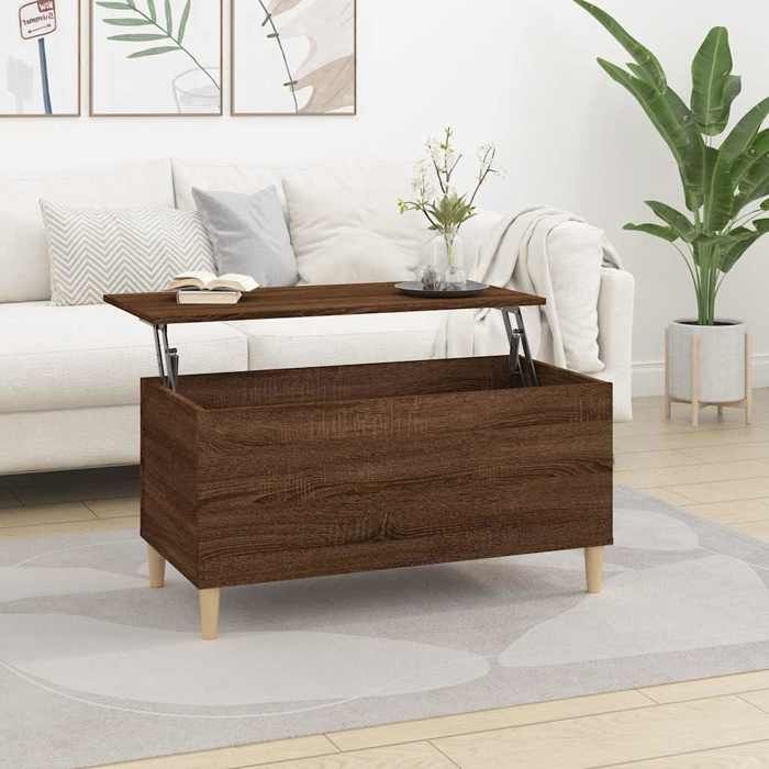 819587 vidaXL Table basse Chêne marron 90x44,5x45 cm Bois d'ingénierie