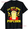 Im Just Here for the Popcorn Funny Design Women Kids Men T Shirt  Vintage Washed Casual Slightly Versatile Fashion Homme