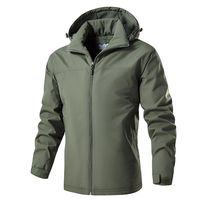 Warm Jacket Men's Windproof Autumn and Winter Cotton Clothes Outdoor Hooded Velvet Casual Sports Jacket