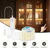 Dimmable Under Cabinet Collection Display COB LED Strip Light Bookcase Wardrobe Closet Lamp Tape Penetrable Wood Touch Sensor