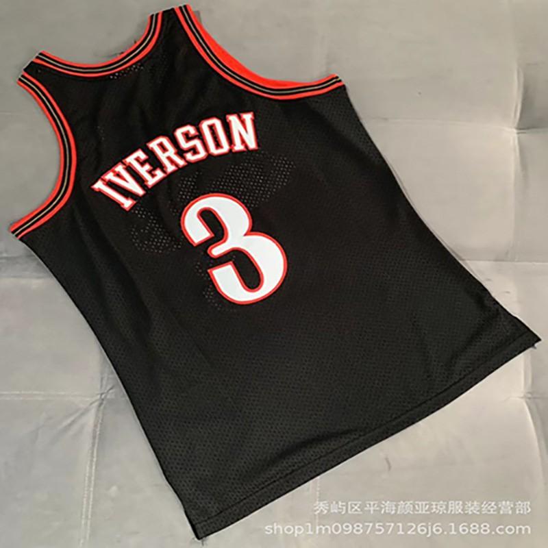 Philadelphia 76ers 3 Allen Iverson Full Embroidered Basketball Jersey Men Women Sportswear
