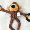 Interactive Dog Toy Squeaky Plush Animal Dog Chew Toy with Rubber Ring Stuffed Sloth Monkey Tug-of-War Toy for Puppy Teething