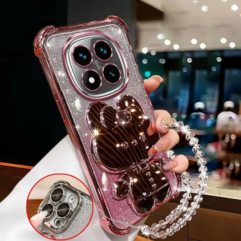 Redmi Note14 pro 5G Shockproof Holder Case for Xiaomi Redmi Note 14 pro Plus 5G 14C 14T Cute Bracelet Soft Cover Cases Note14pro
