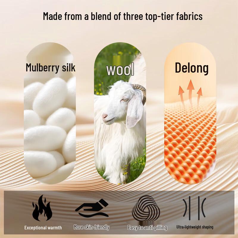 MOXTOC Damen Hochtaillierte Nahtlose Fleecegefütterte Woll-Thermohose