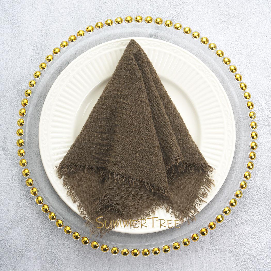 

24 Pack 32x32cm Cotton Gauze Napkins Textured Retro Table Linens Reusable Wedding Party Decor Vintage Boho Bulk Wholesale оливковое зеленый