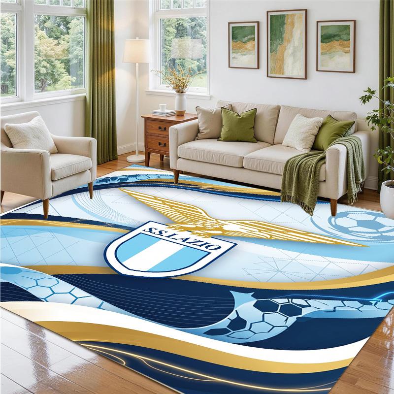 Lazio FC Design Crystal Velvet Rug Soft Decorative Mat for Bedroom Entrance