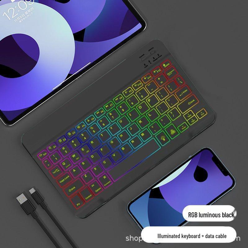 RGB Backlit Bluetooth Keyboard & Silent Wireless Mouse for iPad, Huawei & Tablets