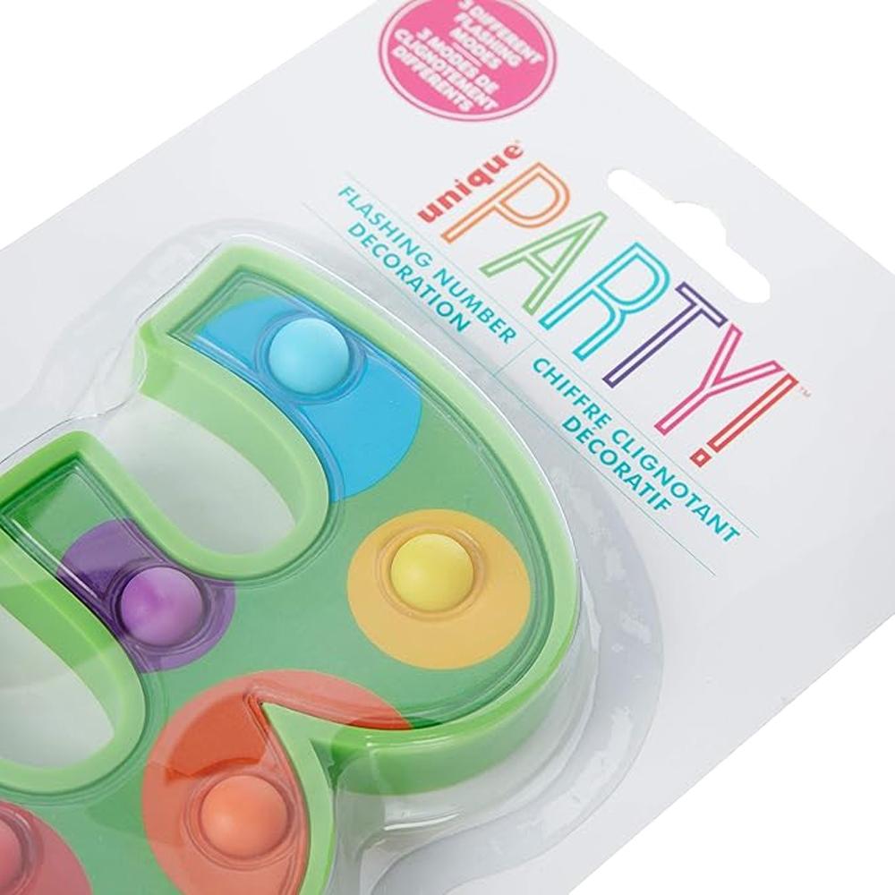 Unique Party Number 3 Flashing Cake Topper