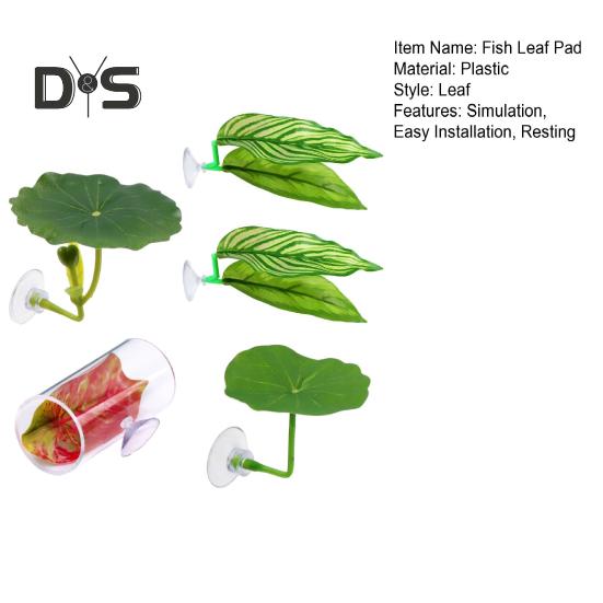 5 Pcs Betta Fish Leaf Pad with Suction Cup Plastic Plants Resting Hammock Fish Tank Accessories Aquarium Decor for Natural Habitat Spawning Breeding
