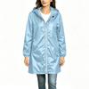Women's Lightweight Long Hooded Windbreaker Jacket Water Resistant Casual Outdoor Coat with Full Zip Closure and Elastic Cuffs
