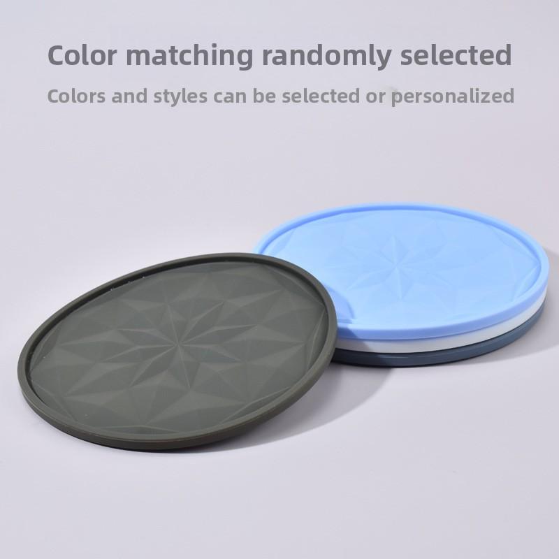 Silicone coaster water cup heat insulation cushion anti-skid anti-scalding thickened high-temperature-resistant soft coaster