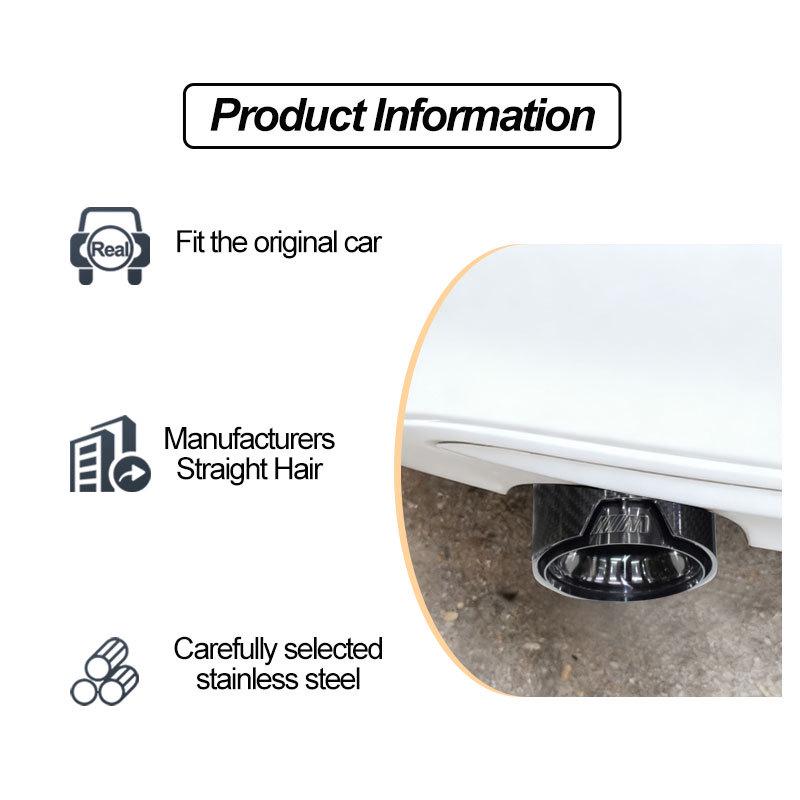 Compatible with BMW 1, 2, 3, 5, 6 Series: MP Style Carbon Fiber Exhaust Tailpipe Modification.
