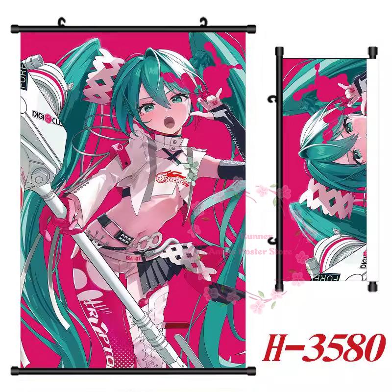 Hatsune Miku Hd Poster Scroll Peripheral Hanging Painting Bedside Living Room Background Wall Cloth Painting