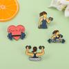 Fitness Adorable Series Brooch Featuring Heart Girl Unique Alloy Enamel Pin