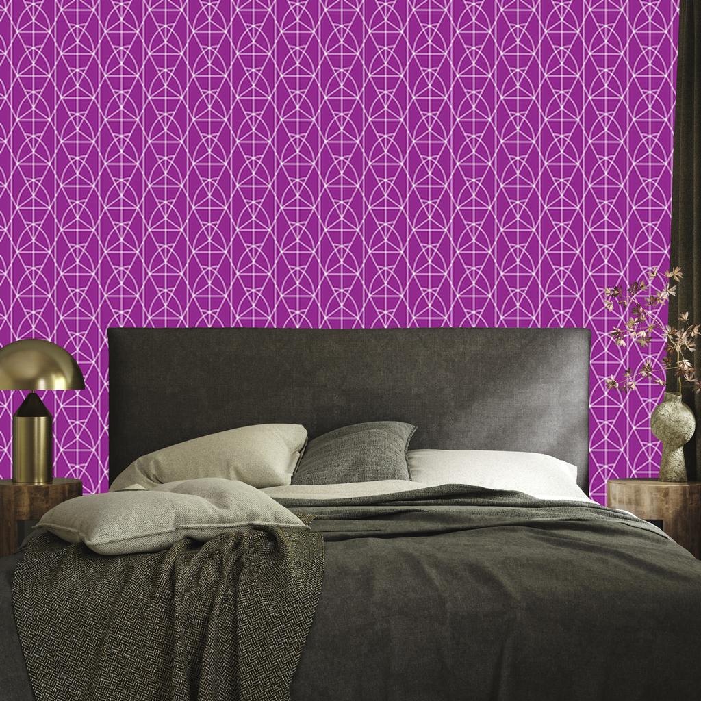 Purple Geometric Pattern Wallpaper for Living Room and Bedroom 50x1000