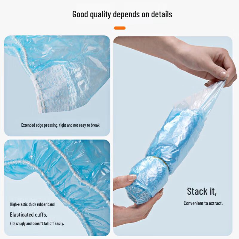 Chahua 100-Pack Waterproof Anti-Slip Disposable Shoe Covers