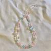 Sweet Girls Mobile Phone Lanyard Hanging Cord Cellphone Chain Beaded Phone Strap  Trendy Pendant