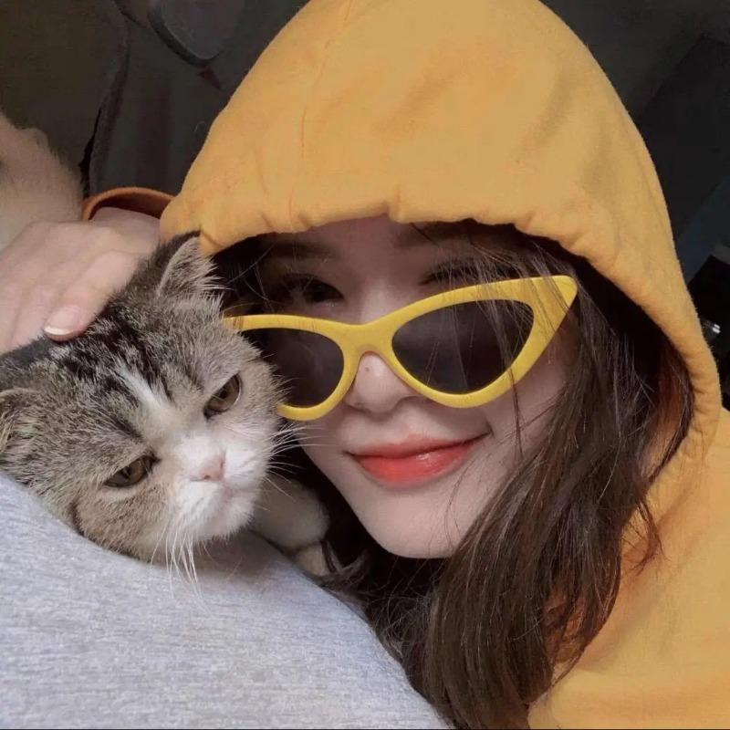 Gafas de Sol Retro Ojo de Gato Triangulares para Mujer de Alta Gama Modernas Hipster Chica Caliente Gafas de Playa para Exterior Viajes Camping Oculos De Sol