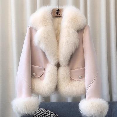 Imitation Fox Fur Cotton Coat Women's Short New Imitation Deerskin Velvet Coat Looks Thin and Fashionable