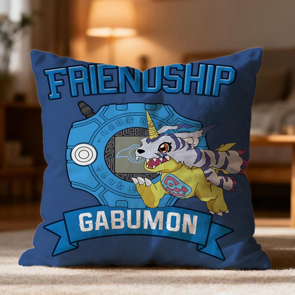 Hot DDigimones Cushion Cover Soft Washable Pillow Case Multi-Scene for Couch Bed Travel Office Use