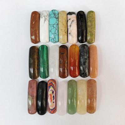 Naturalny ametyst i kwarc różowy zakrzywiony łącznik rurkowy do bransoletek DIY