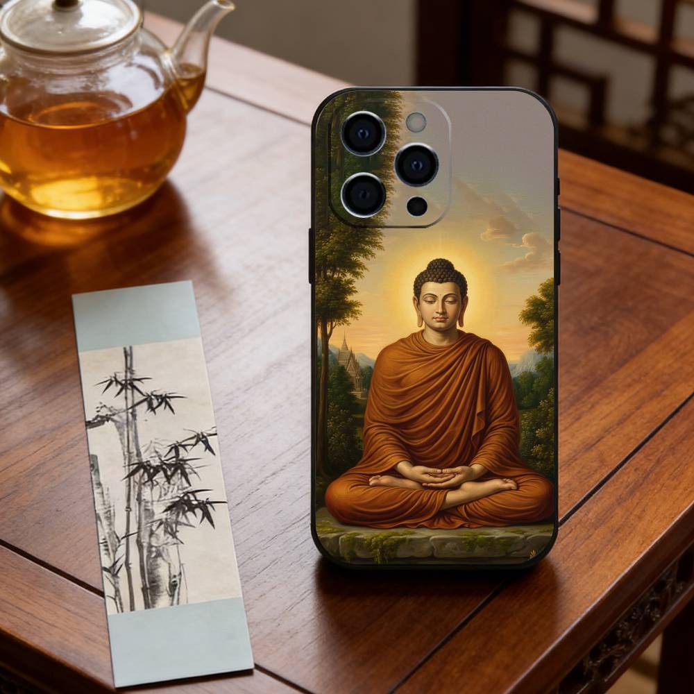Siddhartha Gautama Phone Case For iPhone 17, 16,15,14,13,12,11 Plus,Pro Max, Others Soft Black Cover