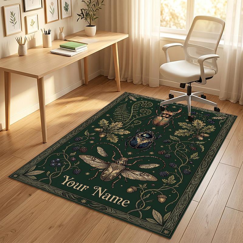 Native Art Theme Soft Crystal Velvet Rug Custom Name & Text Print Non Slip Floor Rug for Bedroom Living Room