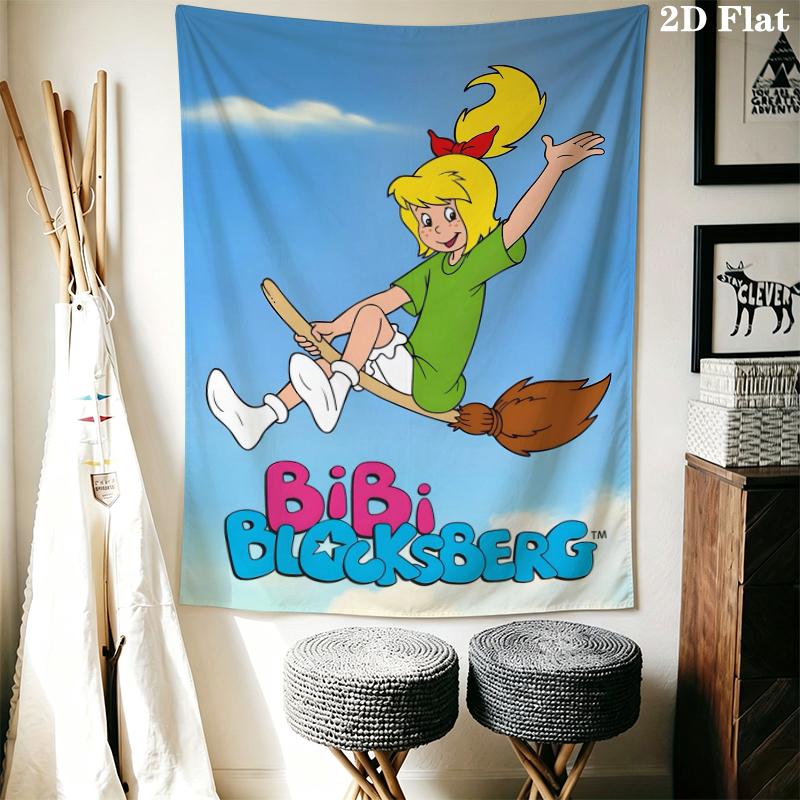 Bibi Blocksberg Wall Tapestry Aesthetic Wall Hanging Printed Fabric Blanket Decorative Tapestries for Bedroom Living Room Home Decor