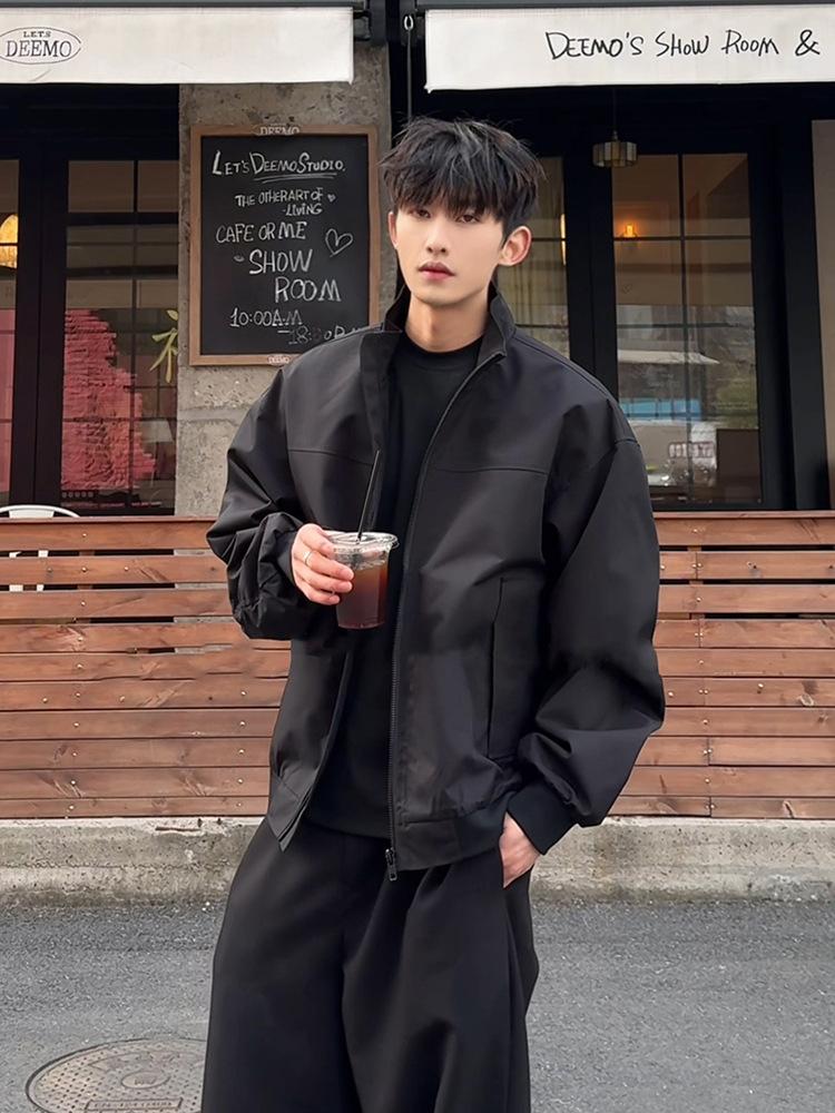 Three-proof American flight jacket men's spring and autumn wear stand-up collar baseball jacket simple short tooling jacket