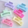 6-piece Women's Multicolor matte frosted plastic rectangular grab clip for all hair lengths and sizes Holiday Gift hairstyles no
