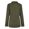 Autumn Women Waist Tunic Coats Retro Multi-Pocketed Jacket Turn-Down Collar Button Solid Color Outwear Coats