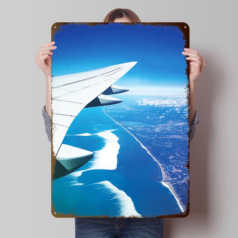 Plane Tinplate Poster Custom Wall Art Vintage Metal Signs Retro Tin Plaque for House Home Decor Living Room Decoration Gaming