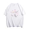 Flower gray American ins trendy brand butterfly short-sleeved T-shirt women's summer new pure cotton design sense niche fat MM top