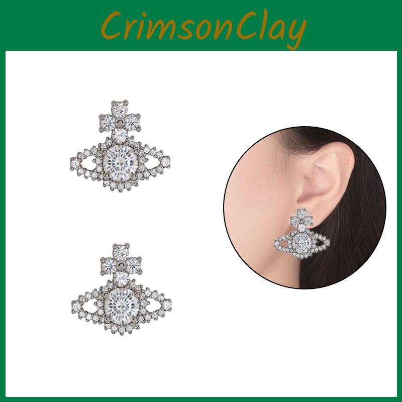 Trendige Kupferohrringe mit vollen Zirkoniasteinen Vivian Queen's Favorit