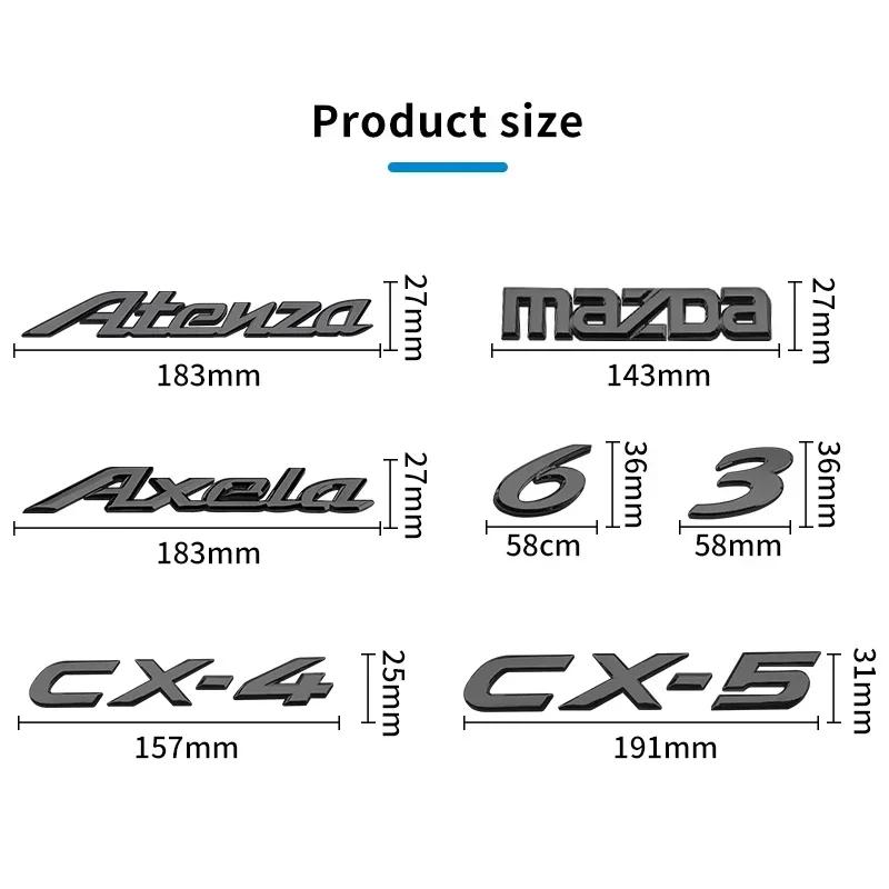 1ks ABS Zadní Kufr Auto Znak Logo Odznak Samolepka Písmeno Číslo Znak pro mazda 3 5 6 Atenza Axela CX-4 CX-5 323 Příslušenství