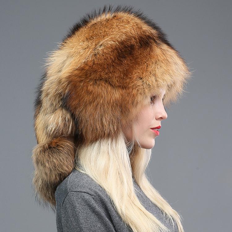 Fur Hat Female Winter Korean Version Tide Raccoon Hair Ear Protector Fox Hair Shawl Hat Outdoor Warm Bud Beret
