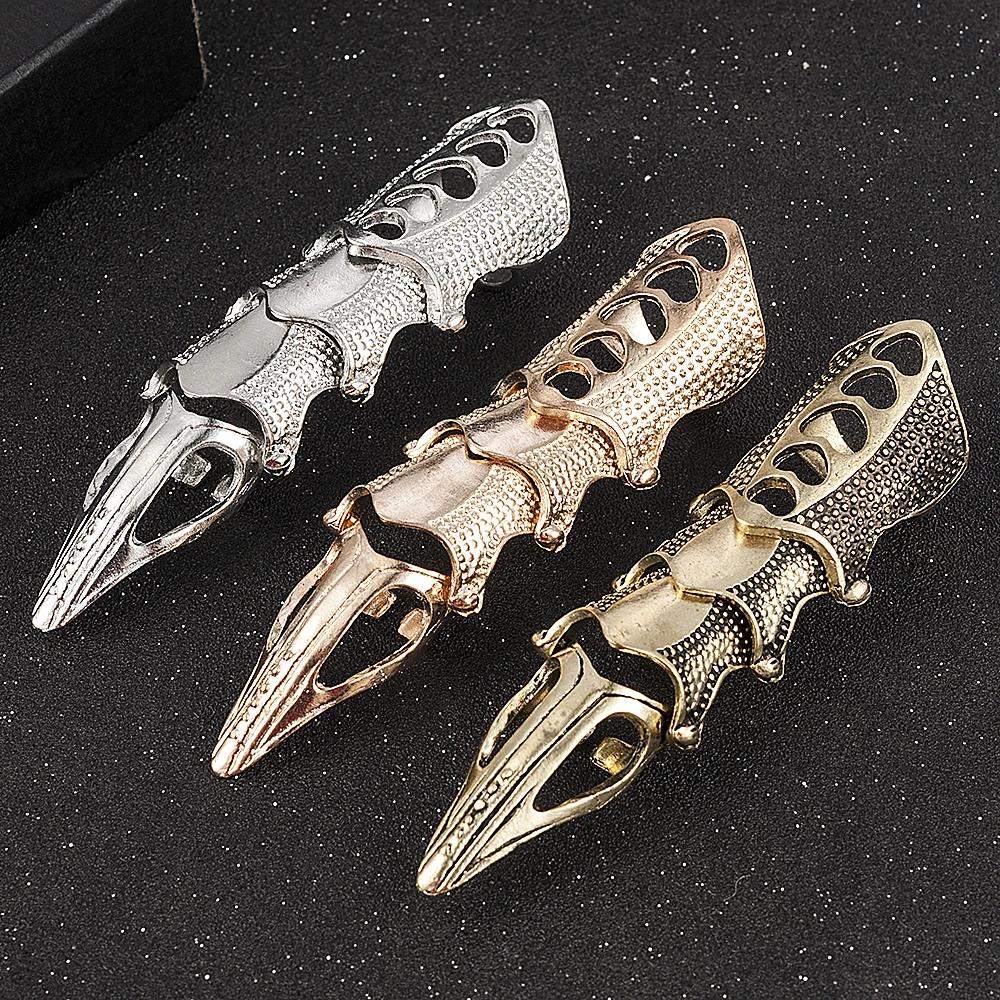 Hip Hop Scroll Gelenk Rüstung Knöchel Metall Vollfinger Ring Y2k Gotisch DIY Ringe Für Mädchen Großhandel Ring Streetwear Mädchen