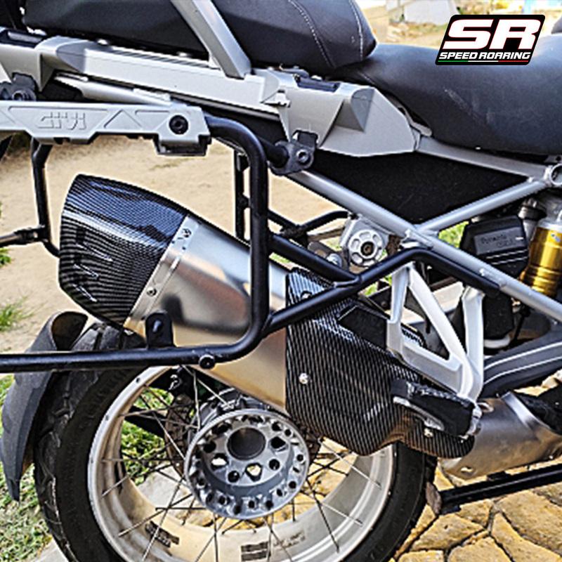 Motorcycle Exhaust Universal Muffler Pipe With Carbon Cover For R6 R15 R1 R3 MT07 Tmax155 GSX250 Pcx125