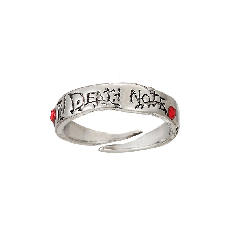 Fashion Anime Death Note Yagami Light Alloy Rings Cosplay For Men Women Adjustable Ring Props Jewelry Accessory Gifts resizable