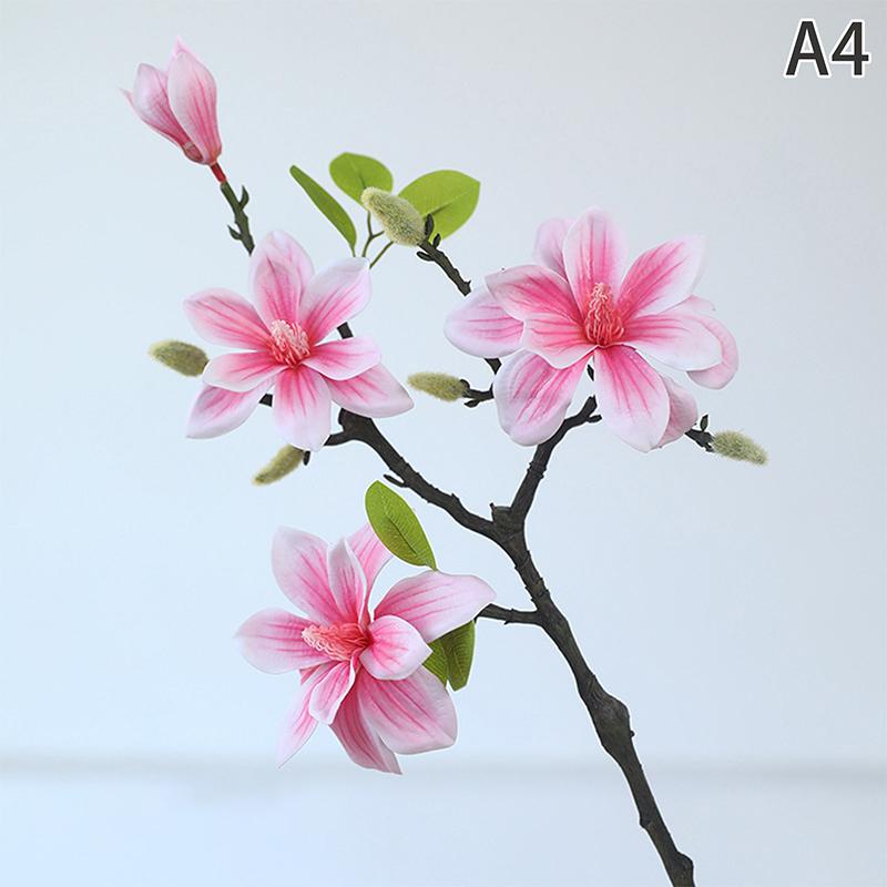 4 Sztuczne Kwiaty Magnolii Kwiaty Sztuczne w Stylu Chińskim Dekoracja Salonu Dekoracja Aranżacji Kwiatowej na Stół