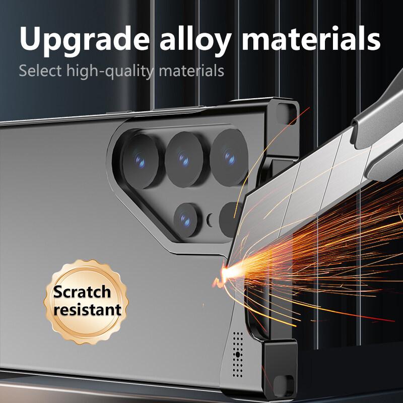 Luxury Irregular Aluminum Alloy Shockproof Case for Samsung Galaxy S25 S24 S23 S22 Ultra Plus S24+ S23+ Bumper with Aromatherapy Design