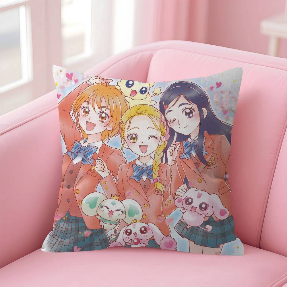 Anime Futari Wa Pretty Cure Cushion Cover Inches Farmhouse Decor Home Throw Pillow Covers For Couch Decorations