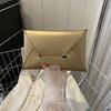 Trendige Schwarz-Gold PU Umschlag-Clutch-Tasche für Damen Stylisches Sommerparty-Accessoire