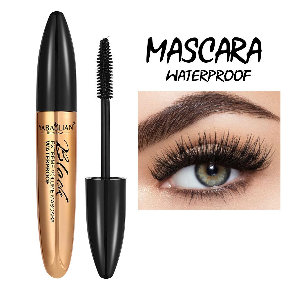 

5D Volumizing Mascara Подкручивающая и удлиняющая черная тушь для ресниц Стойкая формула Водостойкая и не размазывающаяся тушь золотой