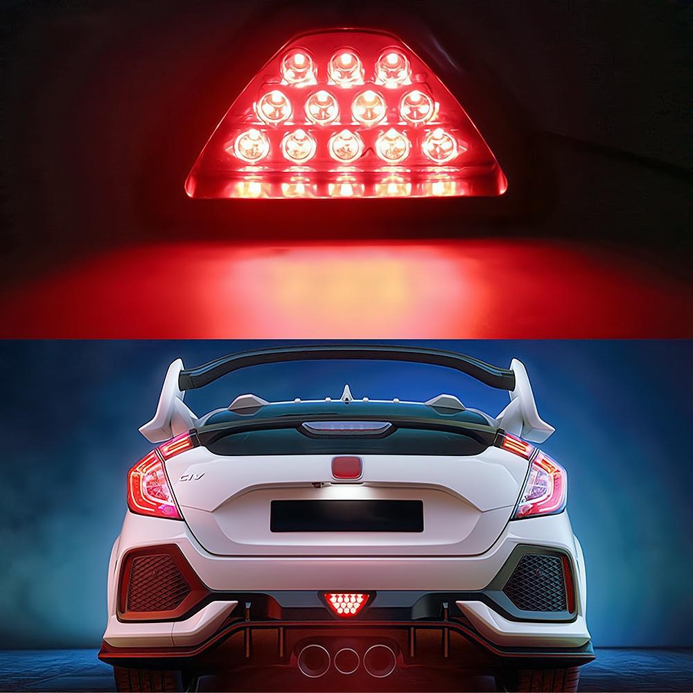 2PCS Car Ail Motorcycle Tail Pilot Signal Lamps Accessories 12V LED Rear Fog Light Triangle Red Led Brake Strobe Warning Lamp